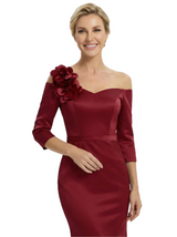 Chicsew Elegant 3/4 Sleeves Satin Mermaid Mother Of The Bride Dresses