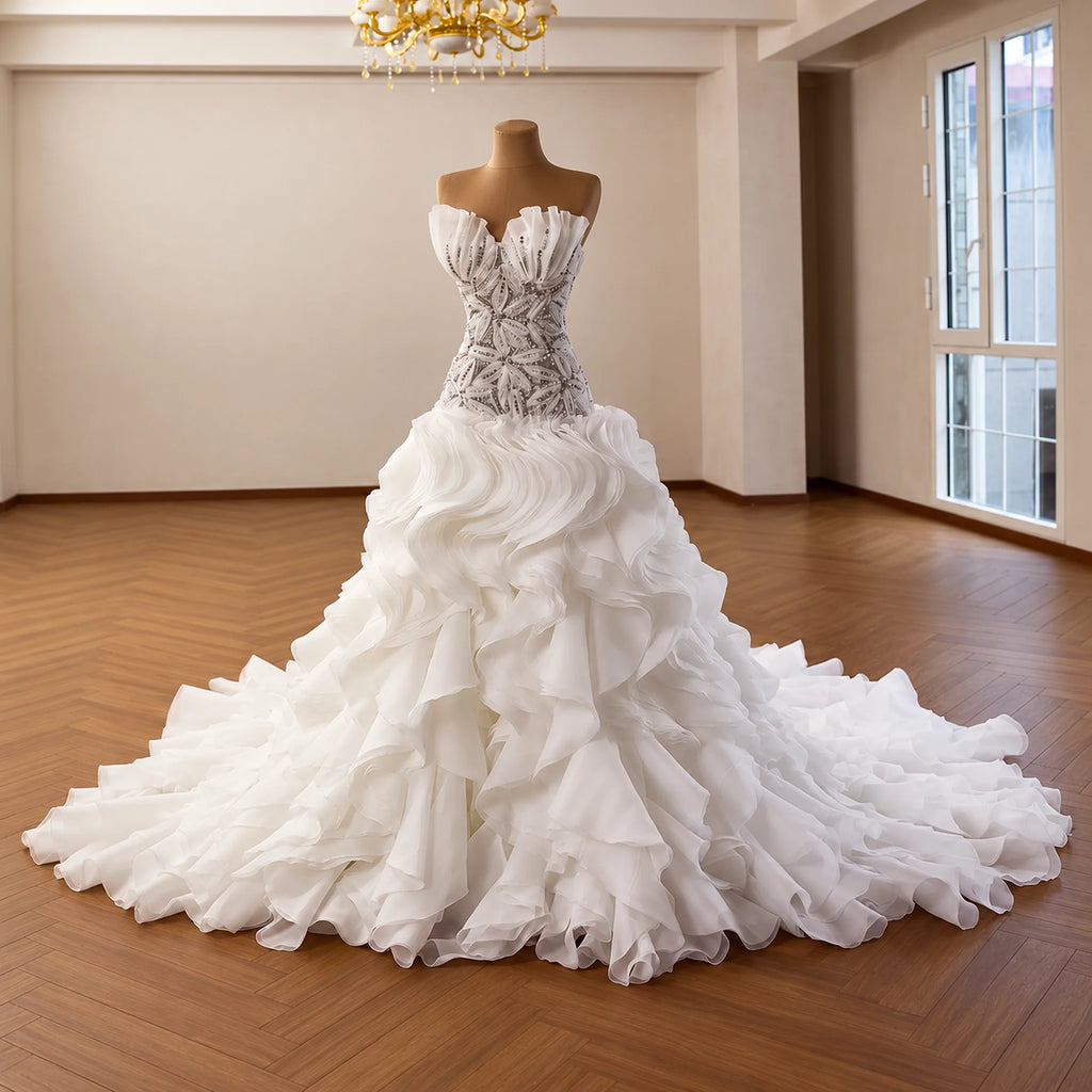 ChicSew Luxurious Ball Gown Wedding Dress With Beaded