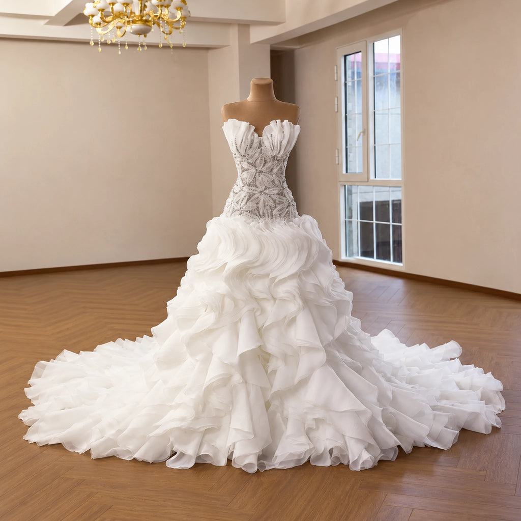 ChicSew Luxurious Ball Gown Wedding Dress With Beaded