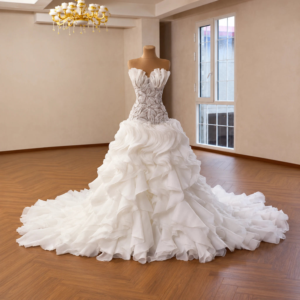 ChicSew Luxurious Ball Gown Wedding Dress With Beaded