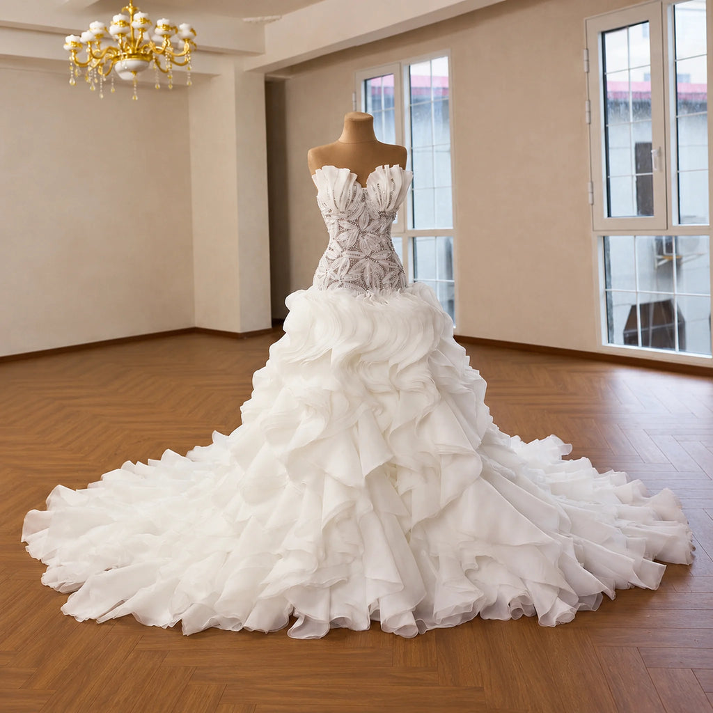 ChicSew Luxurious Ball Gown Wedding Dress With Beaded