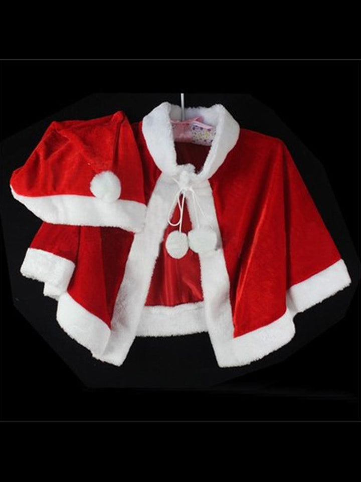 Christmas Velvet Shawl Cloak Cape Mrs Santa Claus Cape Robe Halloween Costume Red