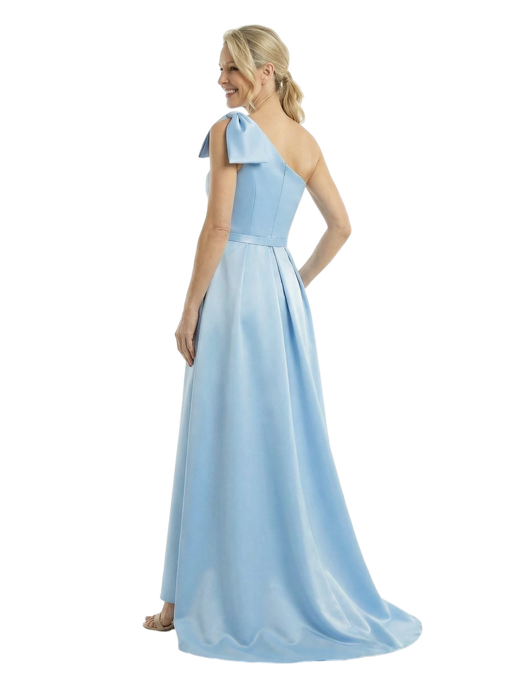 Chicsew Stylish One Shoulder High-Low Satin A-line Mother of The Bride Dresses