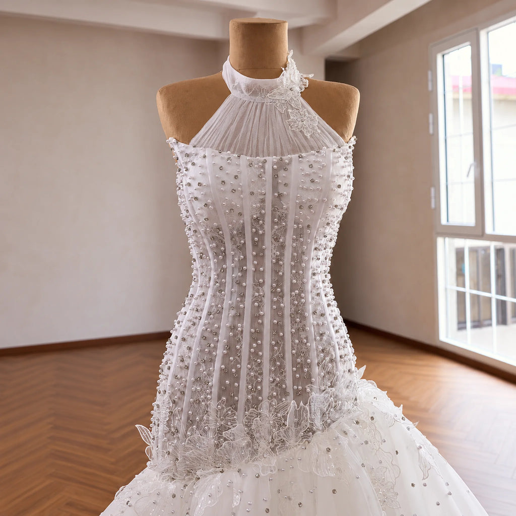 ChicSew Halter Luxurious Wedding Dress With Beaded