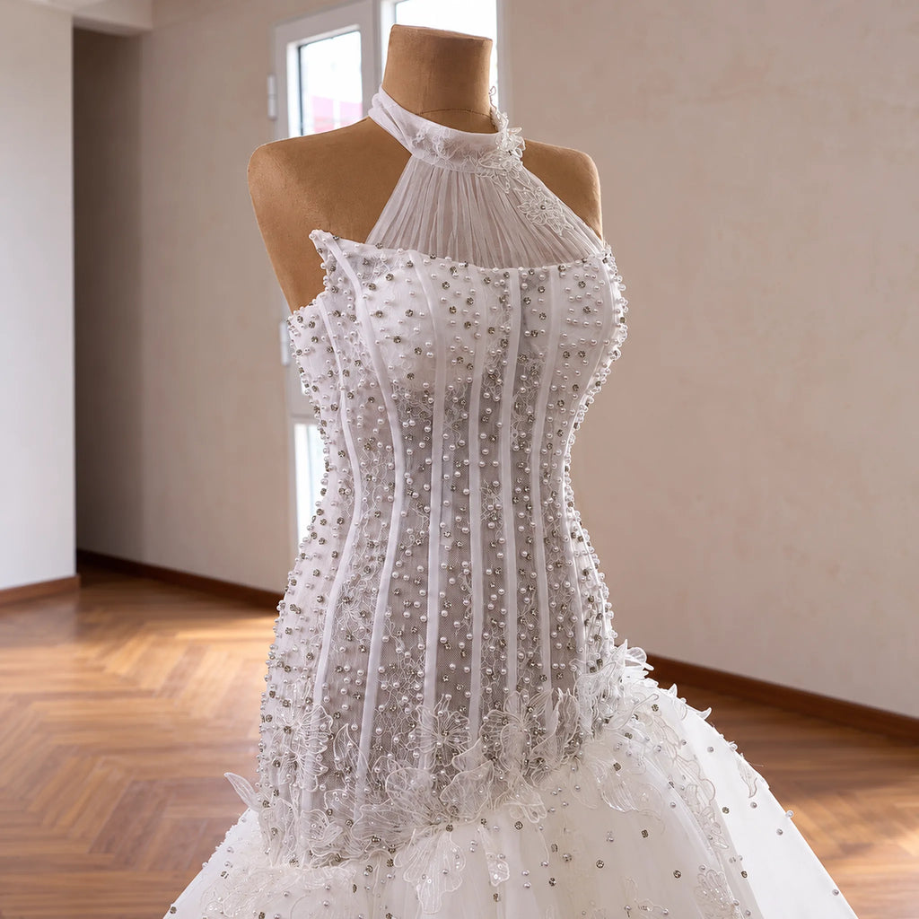ChicSew Halter Luxurious Wedding Dress With Beaded