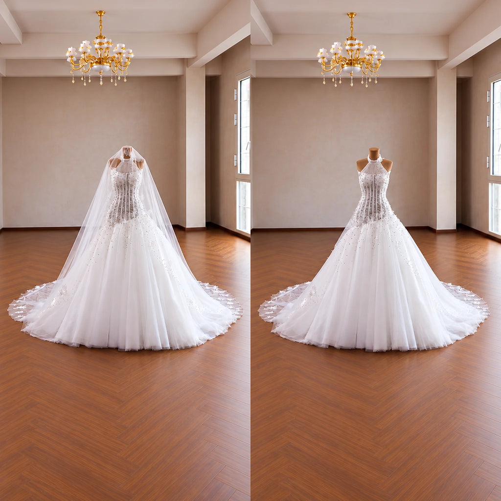ChicSew Halter Luxurious Wedding Dress With Beaded