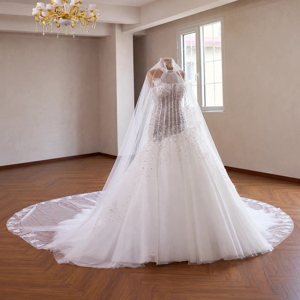 ChicSew Halter Luxurious Wedding Dress With Beaded