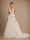 ChicSew Fancy Spaghetti Straps Tulle Lace Appliques A-Line Maxi Wedding Dress