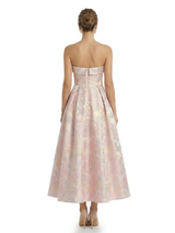 ChicSew Beautiful Jacquard Satin Strapless A-Line Ankle-Length Evening Formal Dresses