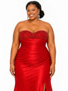 ChicSew Sexy Sweetheart Beading Ruched Side Slit Mermaid Soft Satin Bridesmaid Dresses
