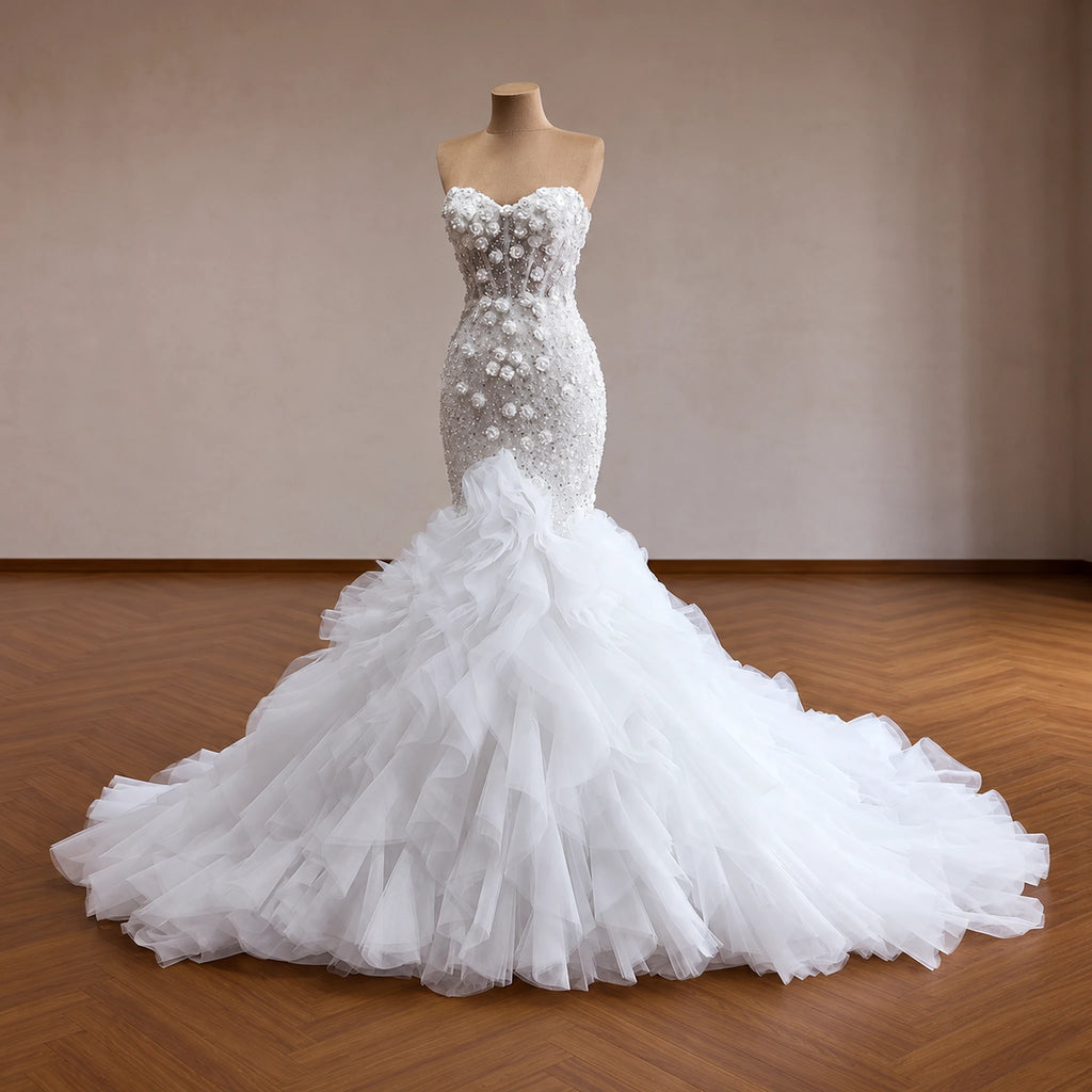 ChicSew Sweetheart Luxurious Wedding Dress With 3D Flowers