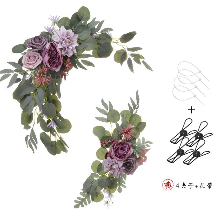 Arch Flower Wedding Creative Simulation Flower Sign Welcome Card Flower Arrangement Background Corner Flowers, CF18044