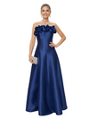 Chicsew Elegant Strapless Satin A-Line Mother Of The Bride Gowns With 3D Floral Appliques
