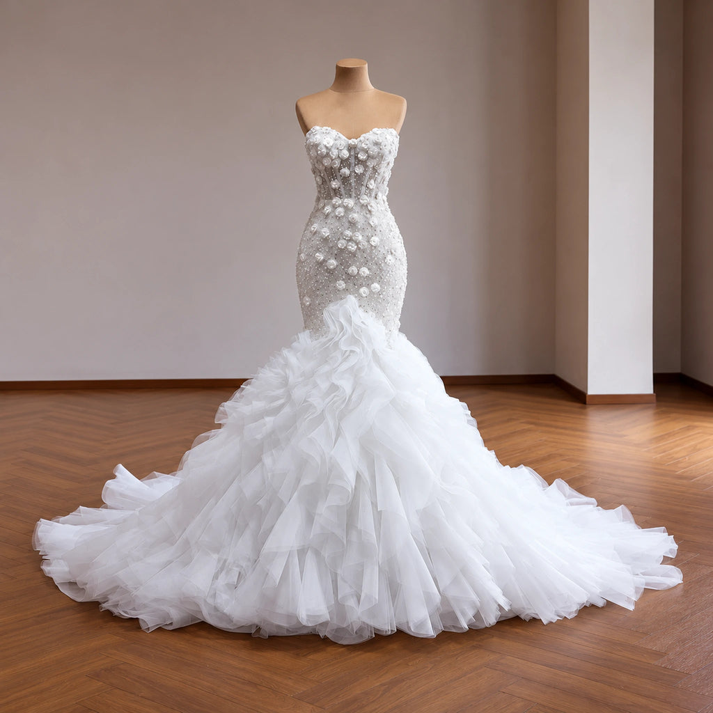 ChicSew Sweetheart Luxurious Wedding Dress With 3D Flowers