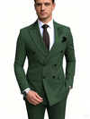 Classic 1 Piece Emerald Men's Suit with Regular Fit and Sophisticated Peak Lapel