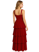 Cute V-neck Ruffles A-Line Floor-Length Long Party Prom Dresses