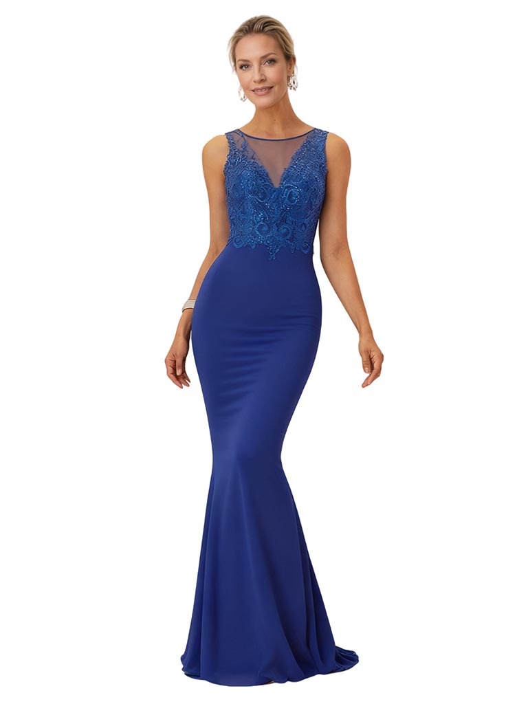 Elegant Sleeveless Jewel Chiffon Mermaid Mother of The Bride Dresses