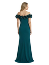 ChicSew Off The Shoulder Floral Applique Evening Dress Crepe Mermaid Mother Of The Groom Gown