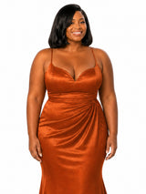 ChicSew Sexy Ruched Spaghetti Straps Mermaid Soft Satin Maxi Bridesmaid Dresses
