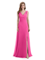 Elegant Sleeveless V-Neck Side Slit Floor-Length Long Bridesmaid Dresses In Stock