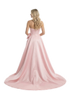 Modern Sweetheart Prom Dress Bow Detail Lace Satin Ball Gown Floor Length Formal Evening Gown