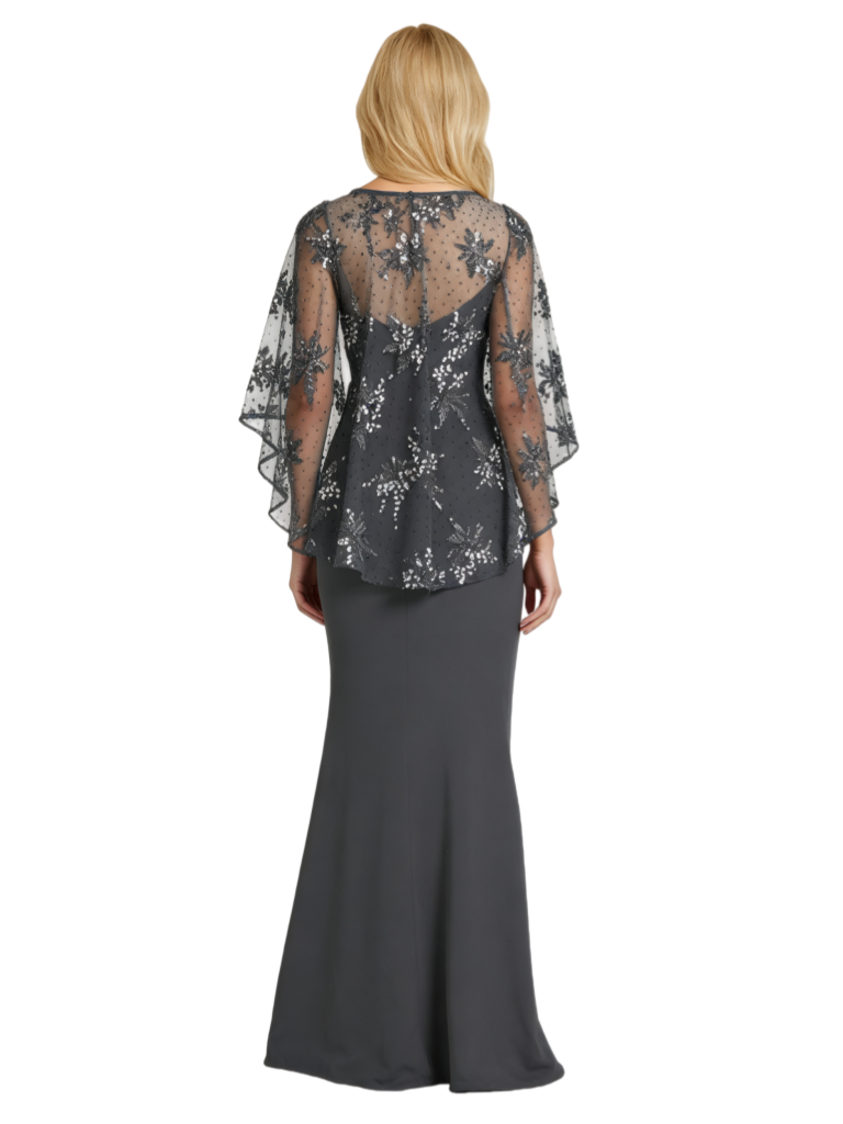 Elegant V-Neck Crepe Mermaid Side Slit Long Mother of the Brides Dresses