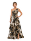 Chicsew Elegant Floral One Shoulder Ruched Floor-Length A-Line Mother of The Bride Dresses