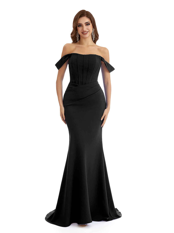 Sexy Side Split Mermaid One Shoulder Stretchy Crepe Long Formal ...