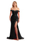 Maxi Black Mermaid Lace Satin Bridesmaid Dress