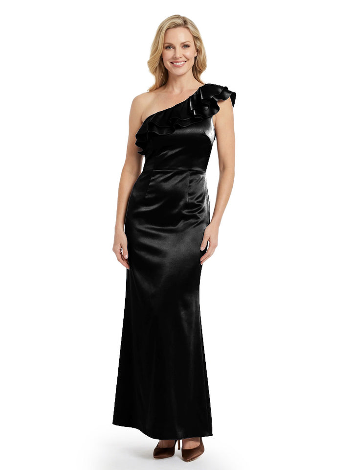 Beautiful One Shoulder Satin Ruffles Mermaid Mother Of The Bride Dresses
