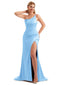 One Shoulder Satin Spring Formal Bridesmaid Dresses