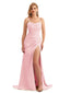 Stretch Satin Spaghetti Straps Spring Bridesmaid Dresses