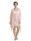 Women's 3/4 Sleeves Bride Bridesmaid Robes Silk Like Short Wedding Robes