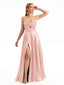 A-Line Boho Keyhole Cutout Satin Bridesmaid Dresses