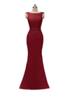 Sleeveless Mermaid Bateau Floor Length Bridesmaid Dresses In Stock