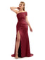 Fall Modern Side Split Satin Bridesmaid Dresses