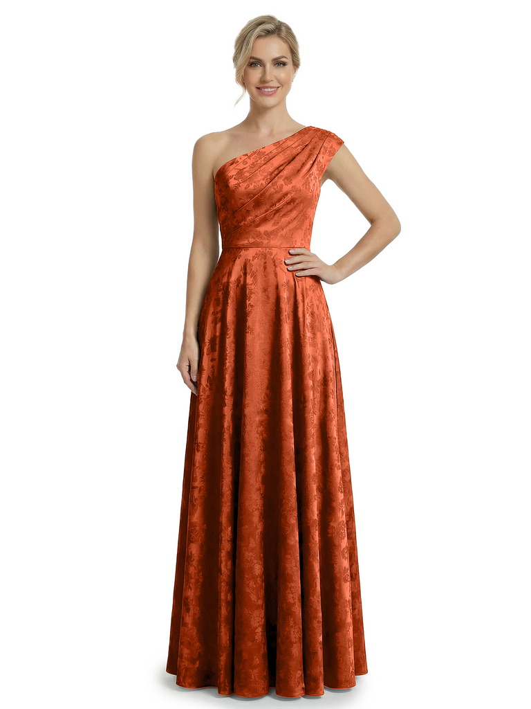sequins dress zara Under the Moonlight Rust Orange Satin Jacquard Maxi Dress