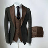 Chocolate Mens' formal Suits Slim Fit Notch Lapel suit 3 Pieces Suit CN492