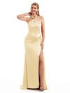 Sexy Summer Silky Halter Mermaid Satin Bridesmaid Dresses