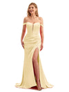 Summer Maxi Stretchy Satin Long Bridesmaid Dresses