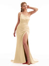 Long Satin Spring Side Split Bridesmaid Dresses