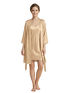 Women's 3/4 Sleeves Bride Bridesmaid Robes Silk Like Short Wedding Robes