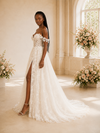 ChicSew Romantic A-Line Off The Shoulder Boning Lace Maxi Wedding Dress