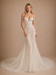 ChicSew Romantic V-Neck Off Shoulder Mermaid Lace Tulle Wedding Dress With Long Train