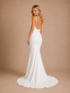 ChicSew Simple V-Neck Mermaid Spaghetti Straps Sleeveless Satin Wedding Dresses