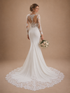 ChicSew Lace Illusion Long Sleeves Mermaid Floor-Length Wedding Dresses With Train