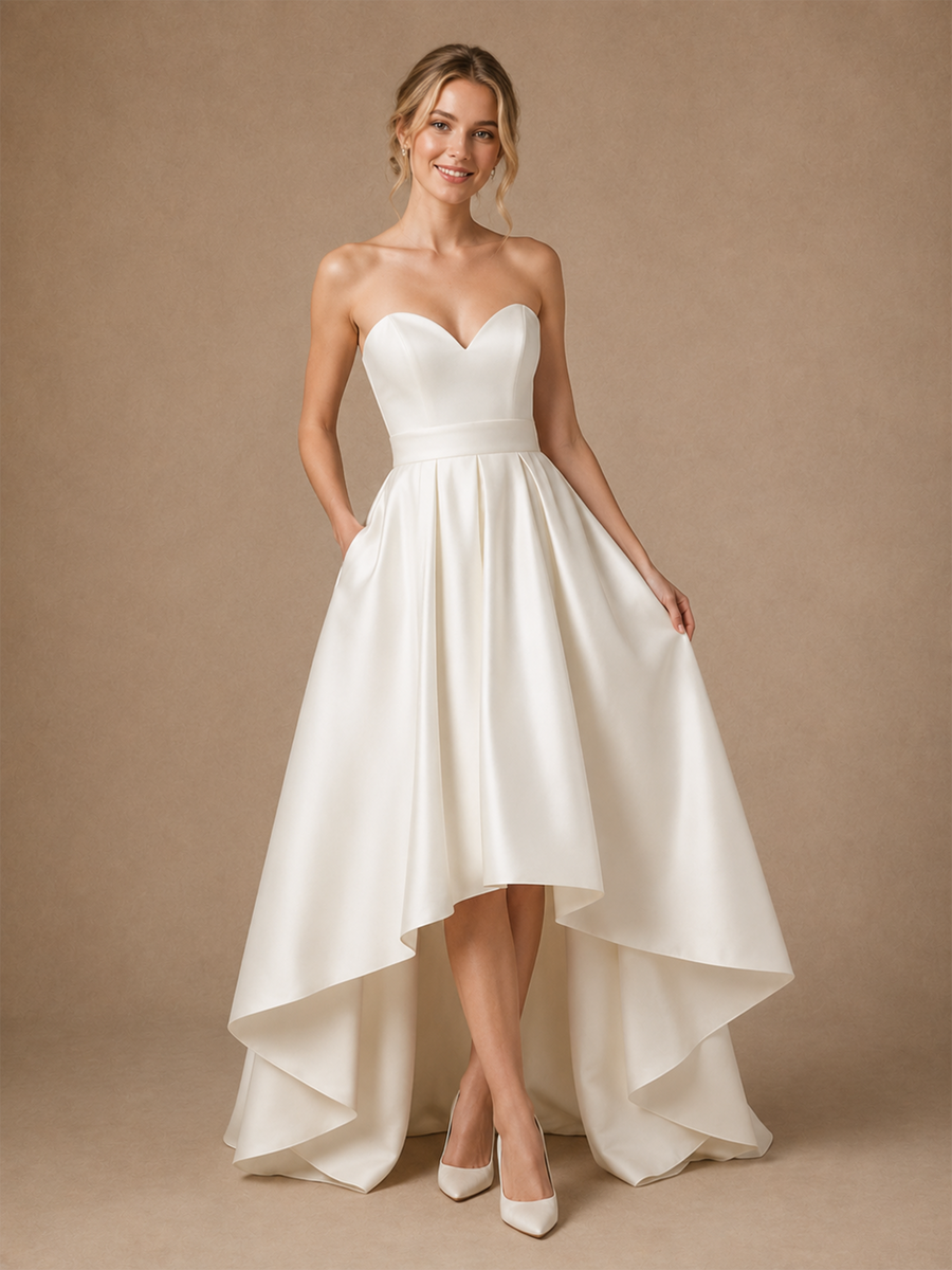 ChicSew Sweetheart A-Line Sleeveless Soft Satin Wedding Dresses Online