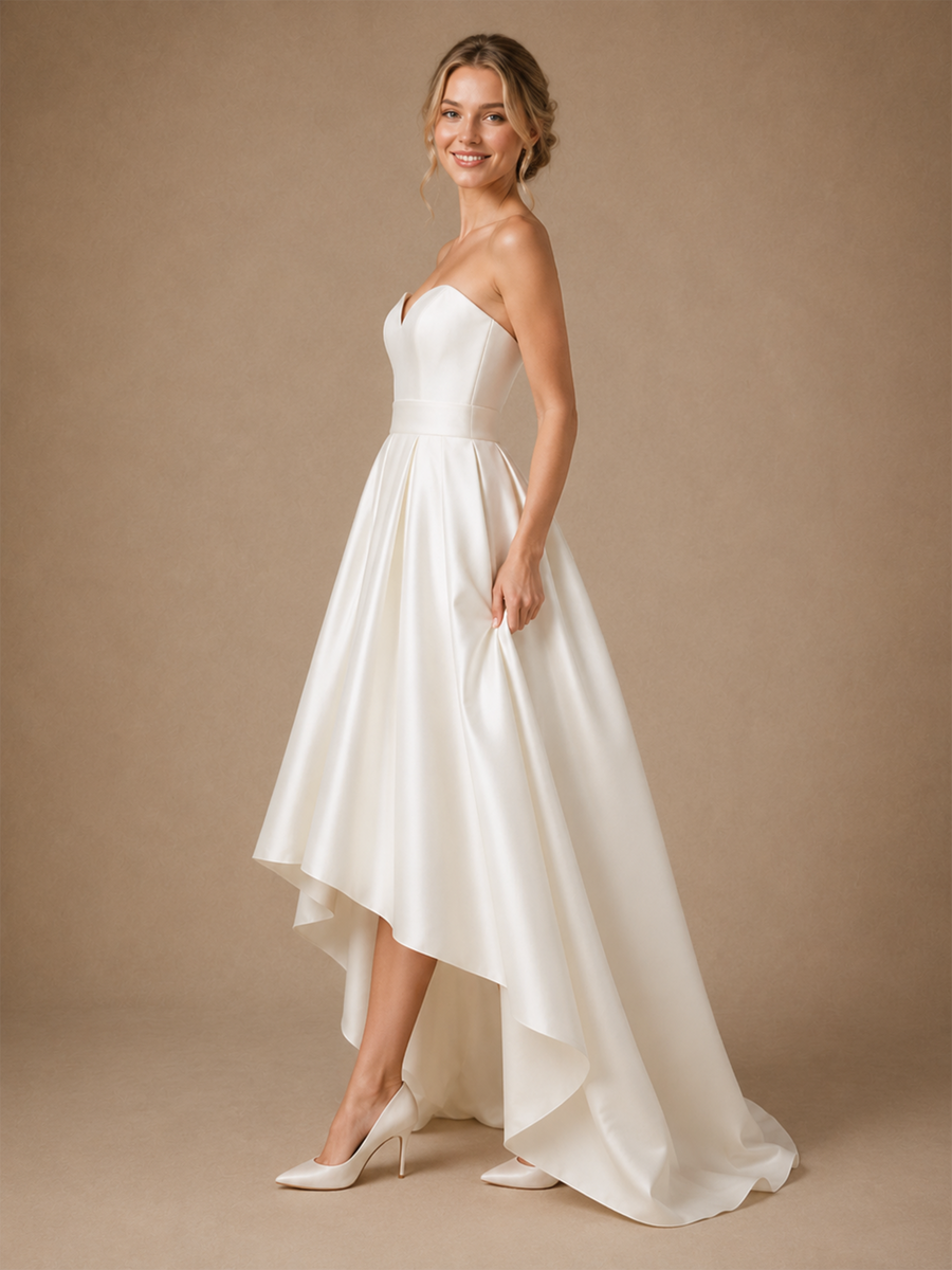 ChicSew Sweetheart A-Line Sleeveless Soft Satin Wedding Dresses Online