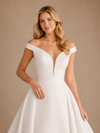 ChicSew Elegant V-Neck A-line Off Shoulder Satin Wedding Dresses With Train