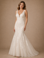 ChicSew Morden V-Neck Spaghetti Straps Lace Mermaid Floor-Length Wedding Dress